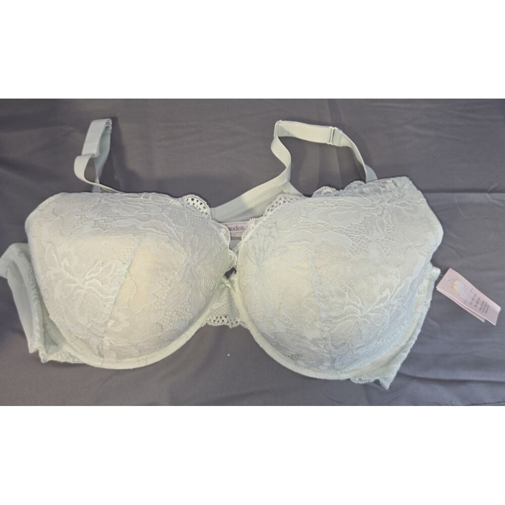 Auden Green Lace Push Up Plunge Coverage Underwire Bra Size 42DDD New